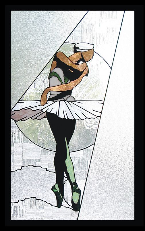ballet stained glass,swan lake stained glass