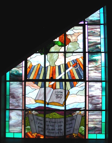 stained glass church window - sword
