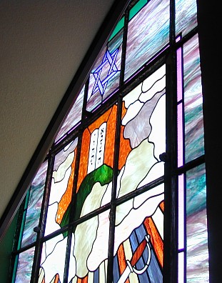 stained glass church window detail