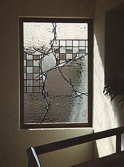 clear stained glass without bevels,abstract colorless stained glass,contemporary stained glass