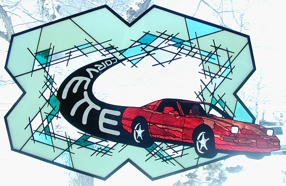 corvette stained glass,automotive art,automotive stained glass