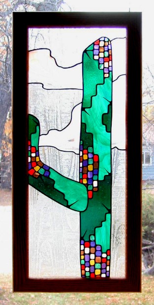 stained glass cactus