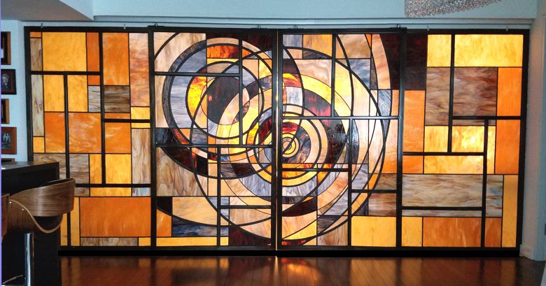wall of stained glass,stained glass wall,contemporary glass wall