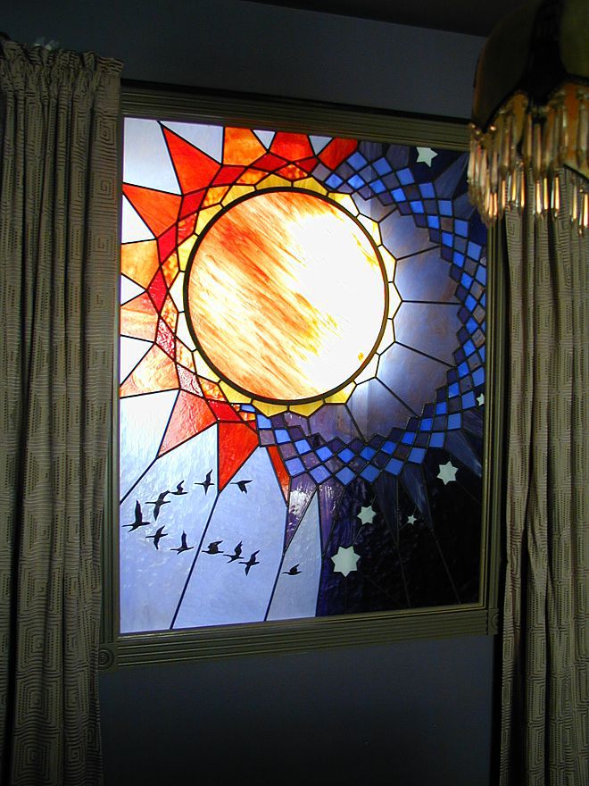 sun moon stars stained glass