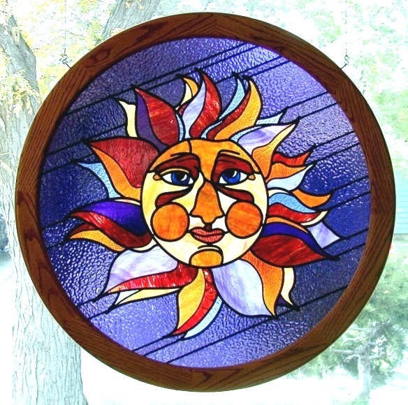 sun stained glass,stained glass gift