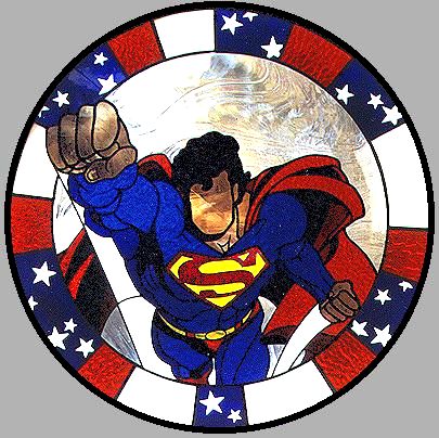 superman stained glass