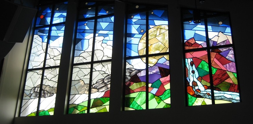 air force stained glass west wall
