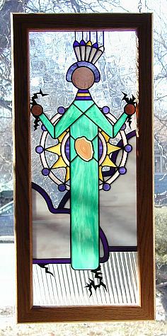 Native American stained glass
