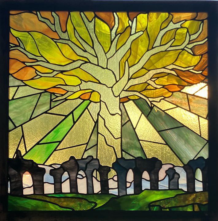 stained glass of erdtree from elden ring