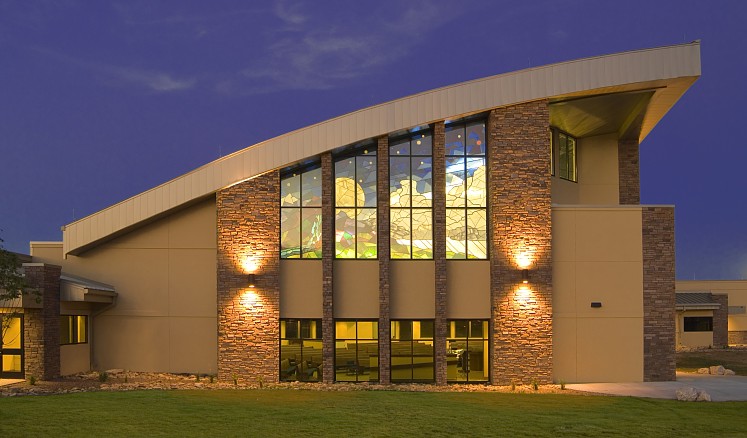 air force chapel at night